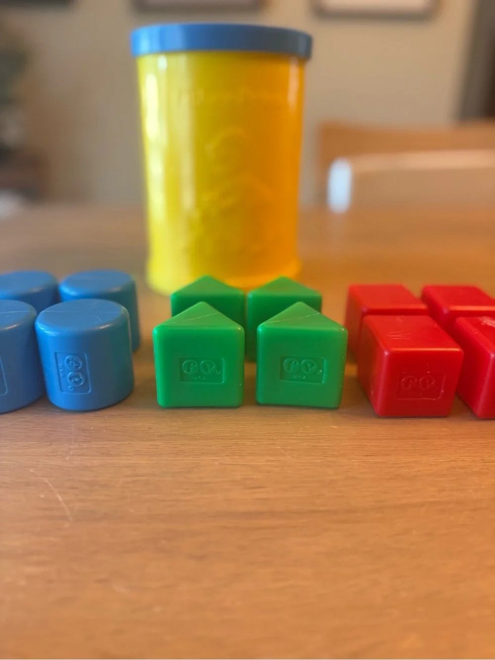Vintage 1977 Fisher Price Baby's First Blocks Shape Sorter Bucket & Blocks